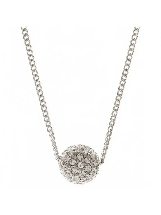 Givenchy Silver Tone Crystal Fireball Pendant 16” - Picture 1 of 3